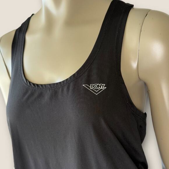 Pony Athletic Racerback Strappy Gym Workout Tank Top Activewear Size S Black - Picture 7 of 15